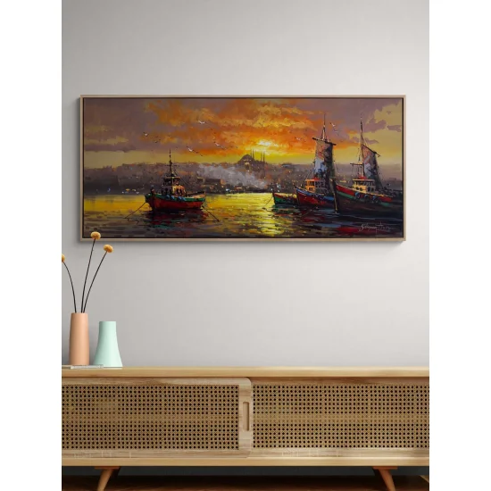 Gün Batarken İstanbul Yağlı Boya Tablosu