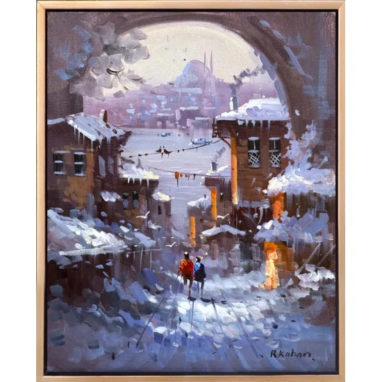 Snow Time in Istanbul Oil Painting