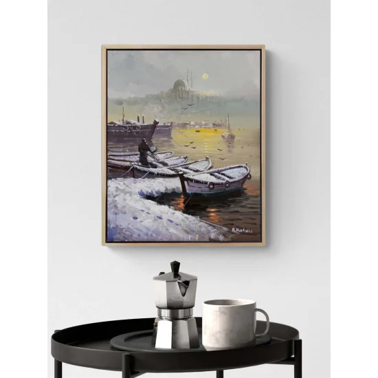 Kış Zamanı Boğaz Yağlı Boya Tablosu