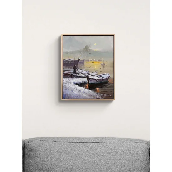 Kış Zamanı Boğaz Yağlı Boya Tablosu