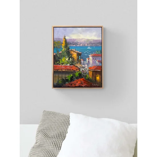 Mavi Şehrin Sırrı Yağlı Boya Tablosu