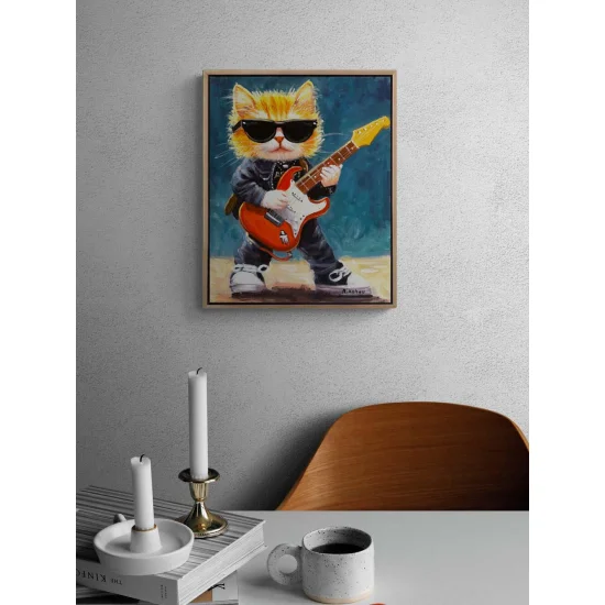 Kedi Star Yağlı Boya Tablosu