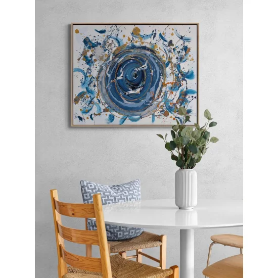 Dance of Birds in Blues Oil Painting