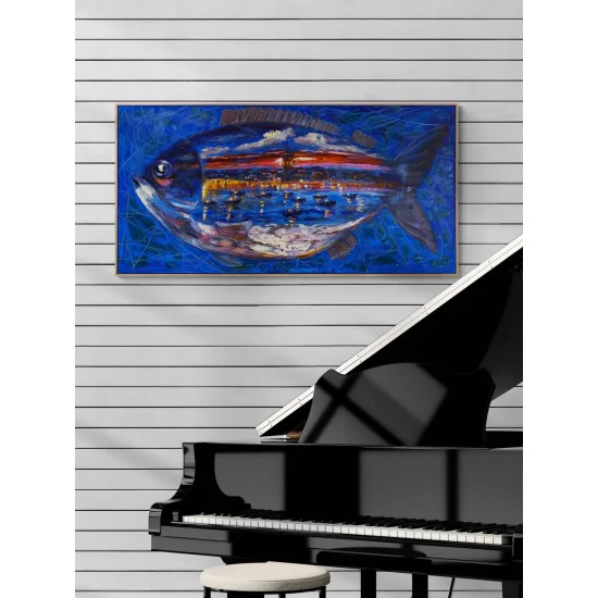 Denizin Kalbinde İstanbul Yağlı Boya Tablosu