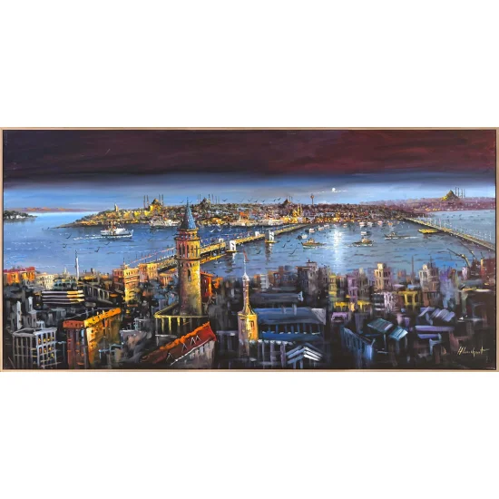İstanbul Boğazının Kalbi Yağlı Boya Tablosu
