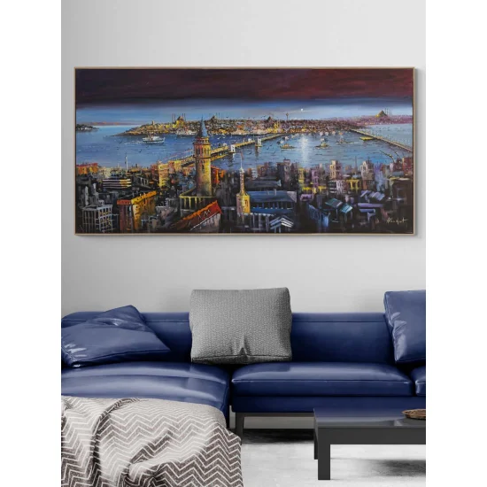 İstanbul Boğazının Kalbi Yağlı Boya Tablosu