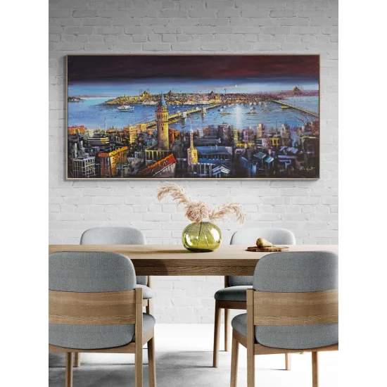 İstanbul Boğazının Kalbi Yağlı Boya Tablosu