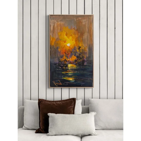 Sun Touching the Sea Oil Painting
