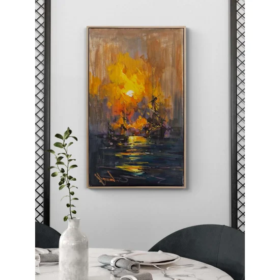 Sun Touching the Sea Oil Painting