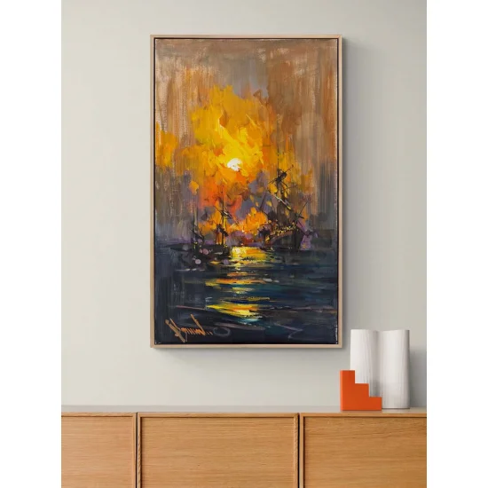Sun Touching the Sea Oil Painting
