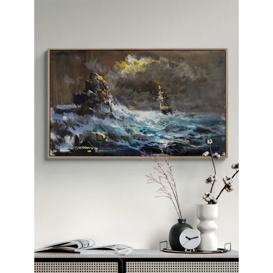 Denizde Sessiz Dalgalar Yağlı Boya Tablosu