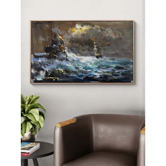 Denizde Sessiz Dalgalar Yağlı Boya Tablosu