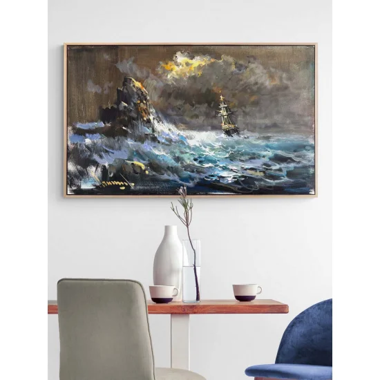 Denizde Sessiz Dalgalar Yağlı Boya Tablosu