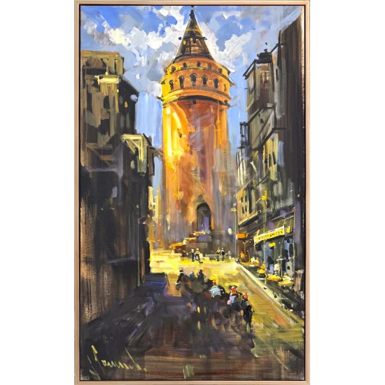 Streets in the Shadow of the Tower Oil Painting