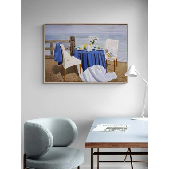 Deniz Kenarında Sabah Yağlı Boya Tablosu