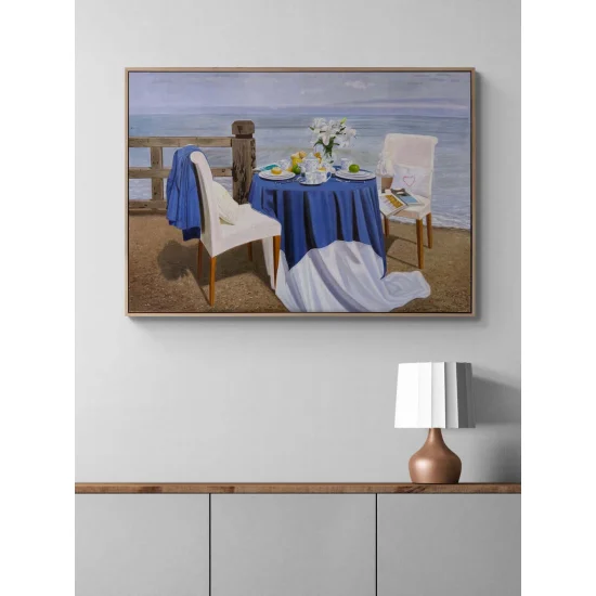 Deniz Kenarında Sabah Yağlı Boya Tablosu