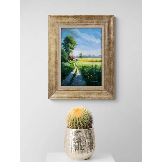 Baharda Köy Yolu Yağlı Boya Tablosu