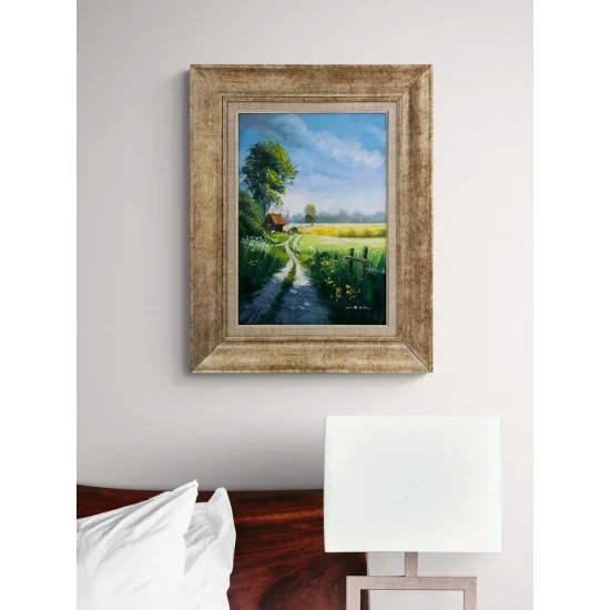 Baharda Köy Yolu Yağlı Boya Tablosu