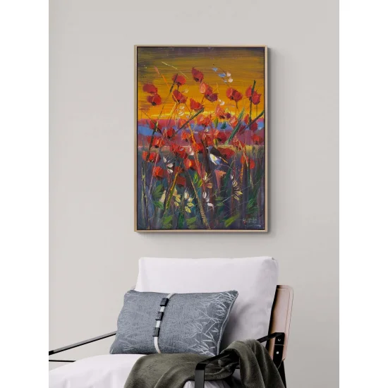 Red Breath of the Poppy Oil Painting