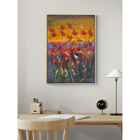 Red Breath of the Poppy Oil Painting