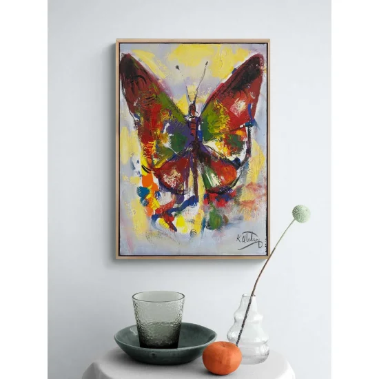 Bir Kelebeğin Masalı Yağlı Boya Tablosu