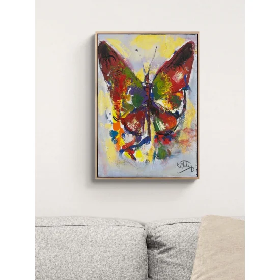 Bir Kelebeğin Masalı Yağlı Boya Tablosu