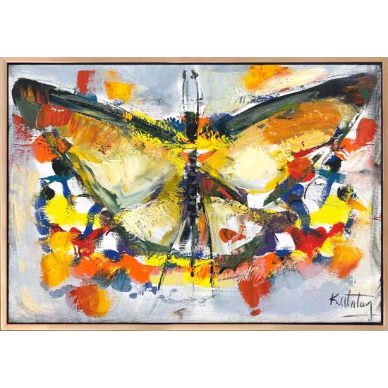 Kelebeğin Renkleri Yağlı Boya Tablosu