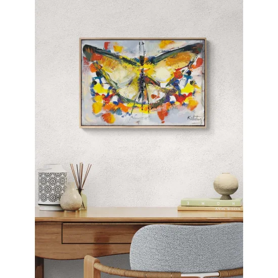 Kelebeğin Renkleri Yağlı Boya Tablosu