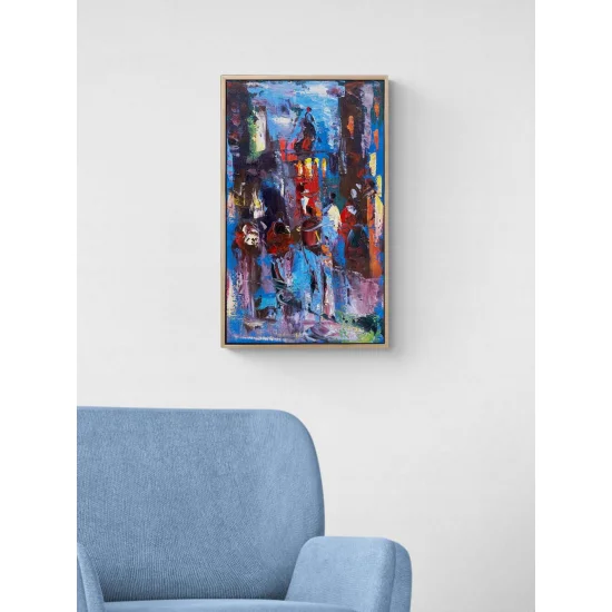 Kalabalıklarda Galata Yağlı Boya Tablosu