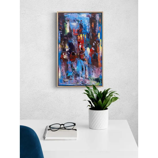 Kalabalıklarda Galata Yağlı Boya Tablosu