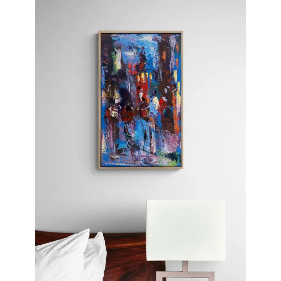 Kalabalıklarda Galata Yağlı Boya Tablosu