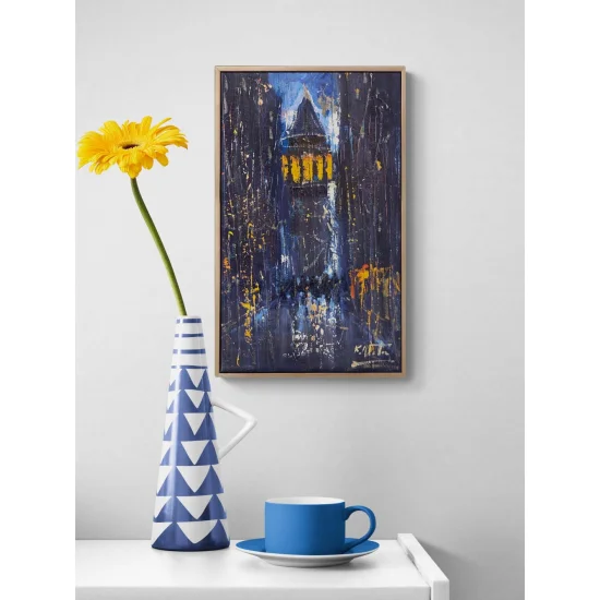 Bir Akşam Vakti Galata Yağlı Boya Tablosu