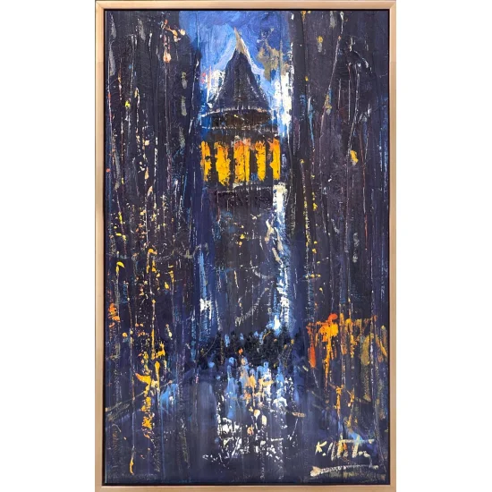 Bir Akşam Vakti Galata Yağlı Boya Tablosu