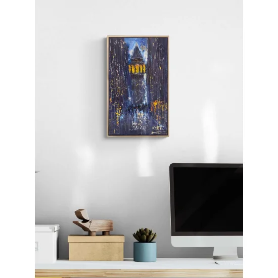 Bir Akşam Vakti Galata Yağlı Boya Tablosu