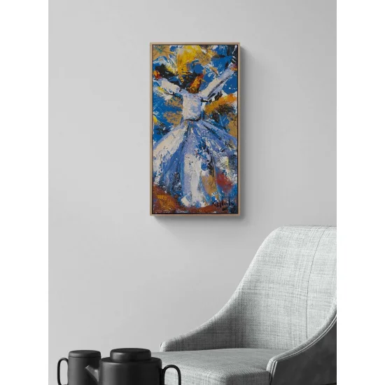 Mavi Derviş Yağlı Boya Tablosu