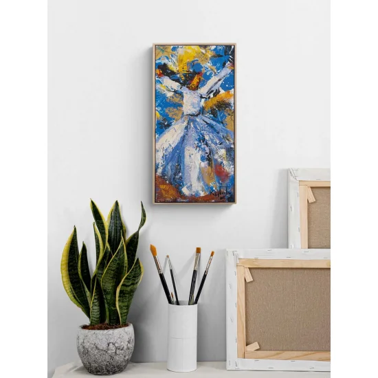 Mavi Derviş Yağlı Boya Tablosu