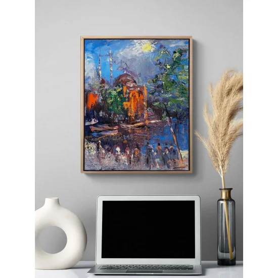 Ortaköy Sahilde Gün Yağlı Boya Tablosu