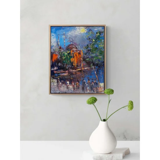 Ortaköy Sahilde Gün Yağlı Boya Tablosu