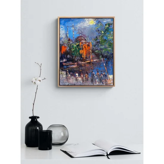 Ortaköy Sahilde Gün Yağlı Boya Tablosu