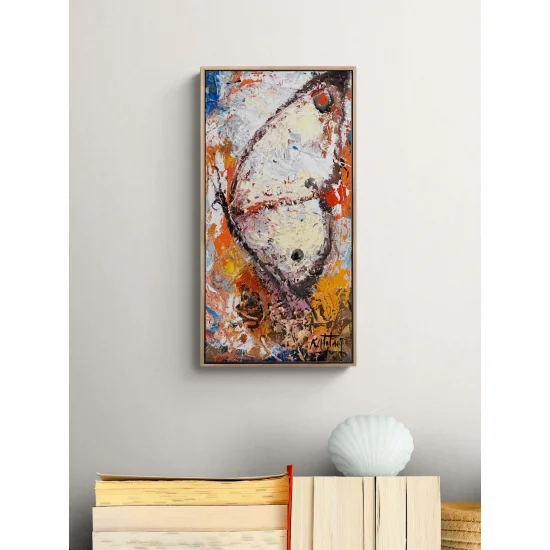 Beyaz Kelebeğin Hayali Yağlı Boya Tablosu