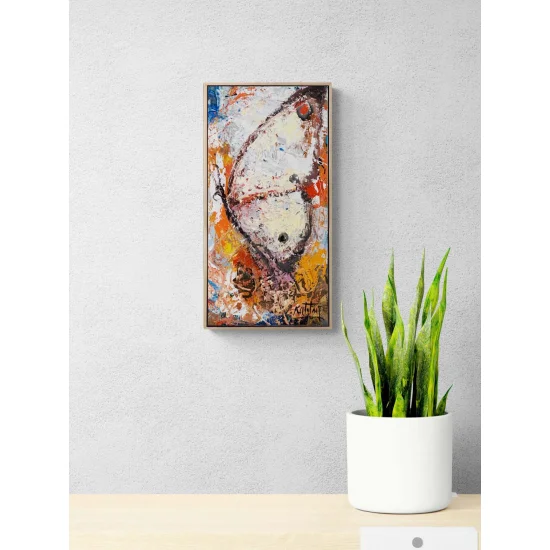 Beyaz Kelebeğin Hayali Yağlı Boya Tablosu