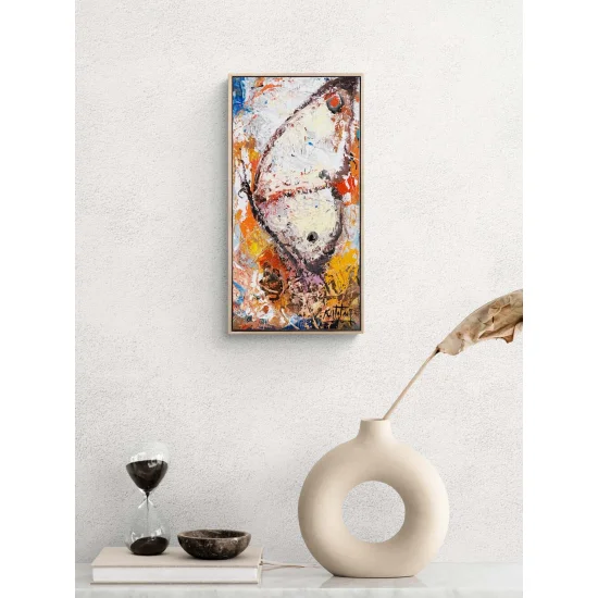 Beyaz Kelebeğin Hayali Yağlı Boya Tablosu