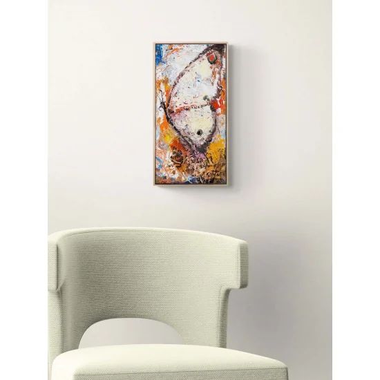 Beyaz Kelebeğin Hayali Yağlı Boya Tablosu