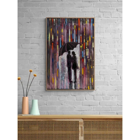 Şemsiyenin Altındaki Sözler Yağlı Boya Tablosu