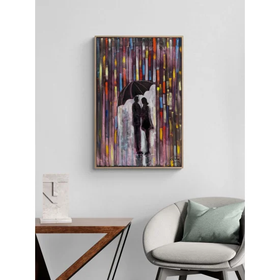 Şemsiyenin Altındaki Sözler Yağlı Boya Tablosu