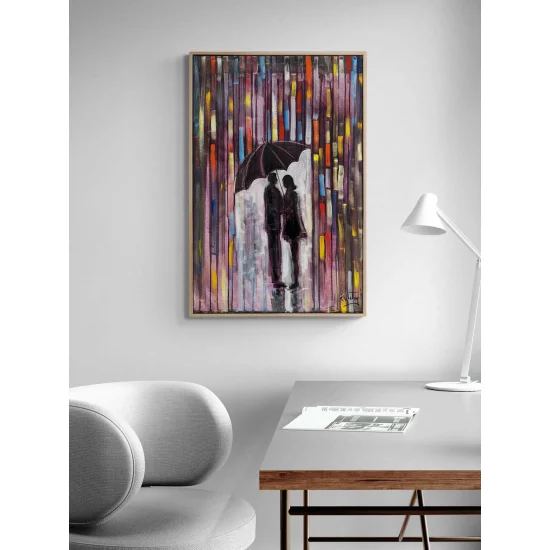 Şemsiyenin Altındaki Sözler Yağlı Boya Tablosu