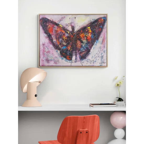 Renkler İçinde Kelebek Yağlı Boya Tablosu