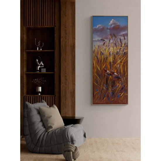 Başak Tarlası Sabah Yağlı Boya Tablosu