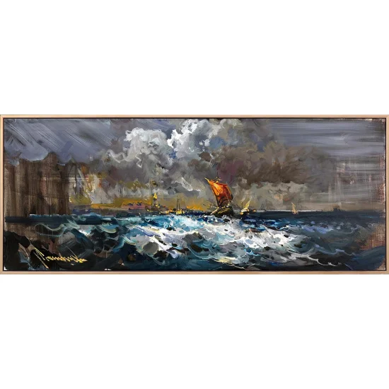 Mavilikte Sessizlik Yağlı Boya Tablosu