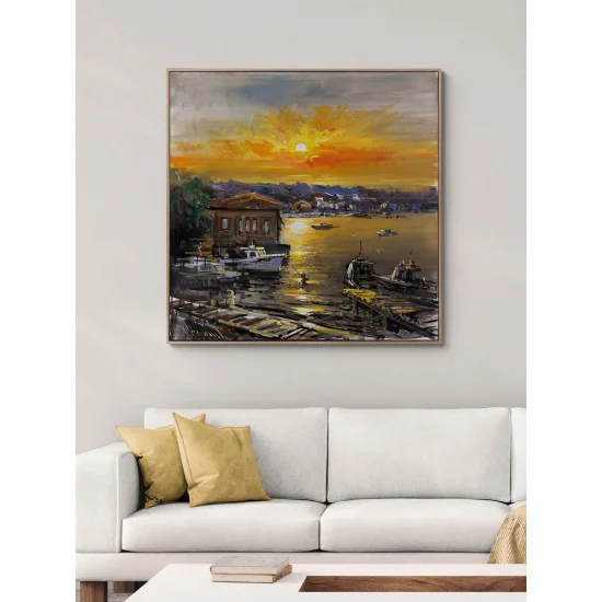 Çengelköyde Günbatımı Yağlı Boya Tablosu